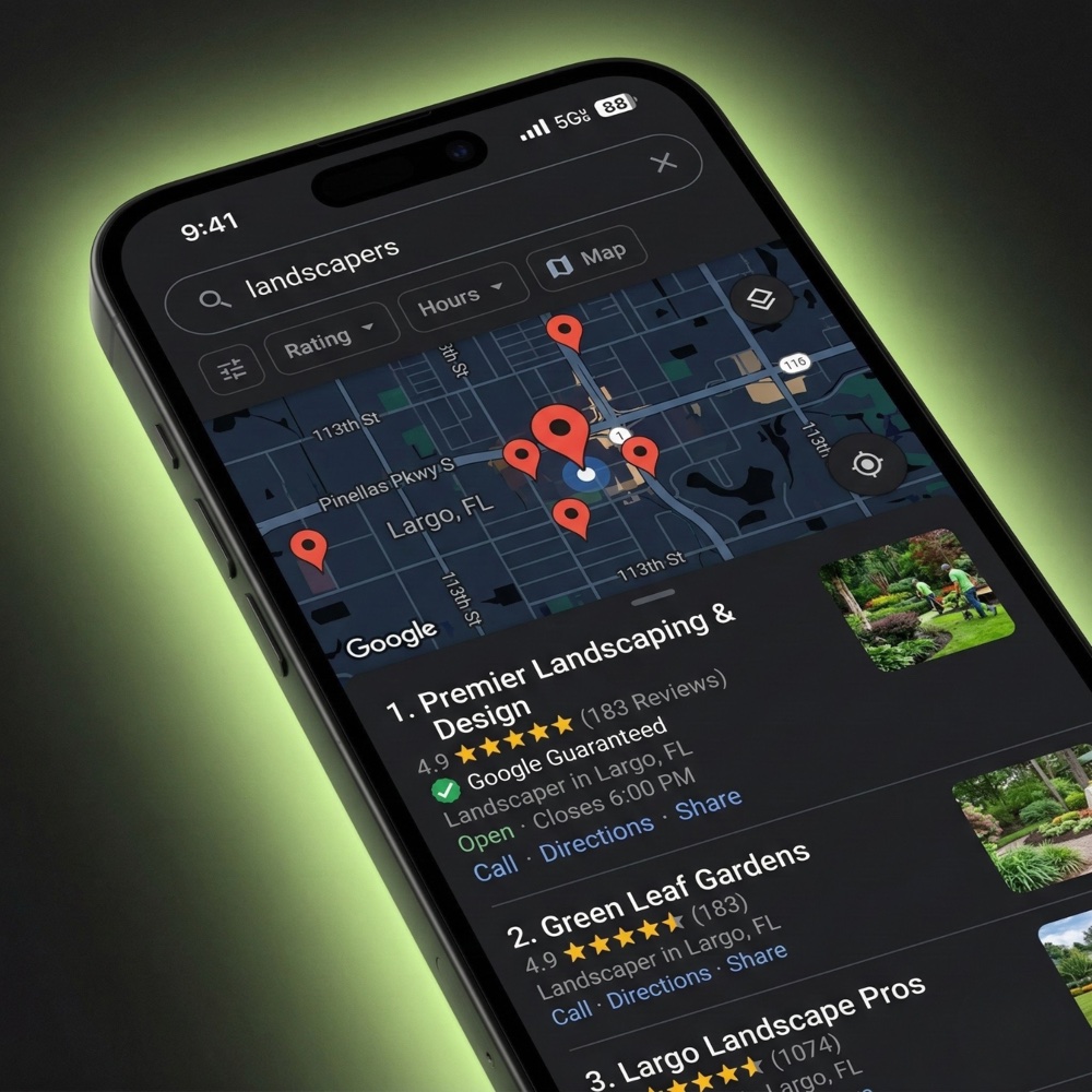 Google Business Profile management — Google Maps 3-pack for landscaping companies