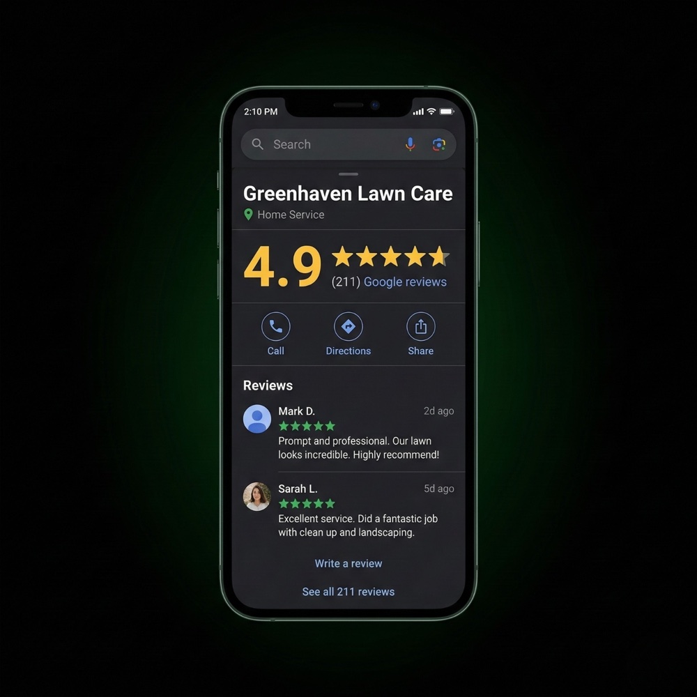 Reputation management — 5-star Google reviews for landscaping companies